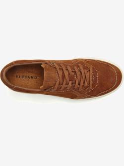 Baskets sneakers tendance en cuir velours doux de qualité, particulièrement confortables à porter, marron moyen uni, taille 43, Elbsand - helline