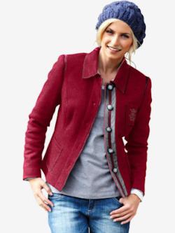Veste blazer tendance, style rétro, détails contrastés, coleur rouge - HELLINE