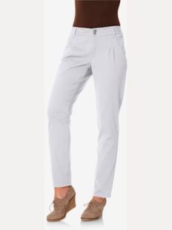 Pantalon chino coupe carotte, couleur blanc, taille 44, marque Linea Tesini - helline
