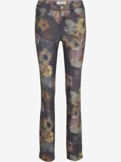 Pantalon imprimé coupe droite, coleur multicolore - HELLINE
