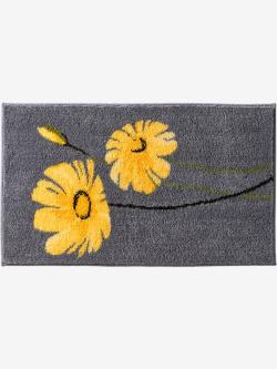 Tapis de bain, couleur : gris moyen à motifs, taille 50x80 cm, marque helline home, 100% acrylique - helline