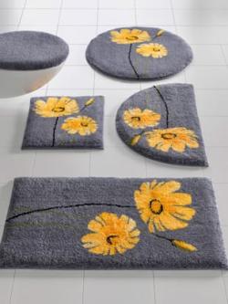 Tapis de bain acrylique, coleur gris-jaune - HELLINE