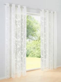 Rideaux, Œillets, couleur ivoire clair à motifs, taille 245x140 cm, helline home - helline