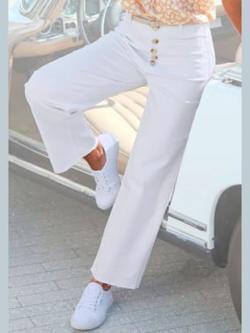 Jean large jupe-culotte en jean pour femme, coleur blanc - HELLINE