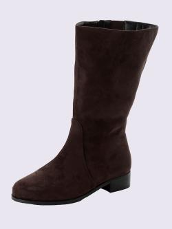 Bottes pour jambe large, XXL, couleur : marron foncé uni, taille 43, marque Sheego, 100% Polyuréthane - helline