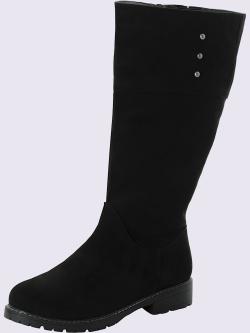 Bottes pour jambe large largeur g*, XXL, noir uni, taille 42, Sheego - helline
