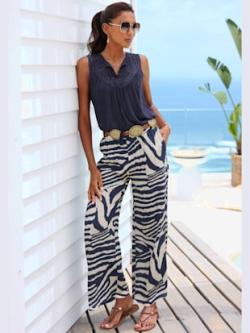 Pantalon poches latérales pratiques, couleur couleur ivoire, taille 44, marque LASCANA - helline