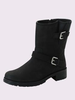 Bottines biker largeur h*, XXL, noir uni, taille 41, Sheego - helline