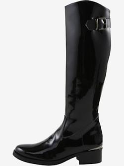 Bottes matière synthétique brillante, coleur noir - HELLINE