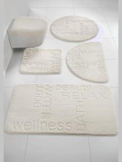 Tapis de bain polyester doux, couleur couleur ivoire, taille 60x100 cm, marque helline home - helline