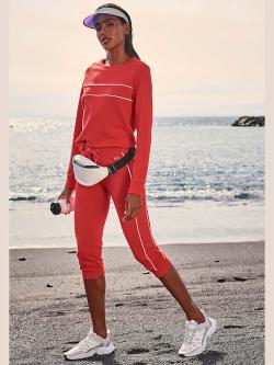 Sweatshirt sport avec passepoil, couleur rouge, taille 50/52, marque H.I.S - helline
