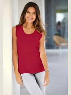 Débardeur bretelles larges avec encolure ronde, couleur rouge, taille 48 - helline