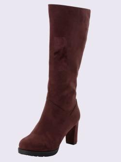 Bottes pour jambe large largeur g*, XXL, rouge foncé uni, taille 44, Sheego - helline