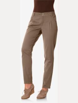 Pantalon chino coupe carotte, couleur marron, taille 36, marque Linea Tesini - helline