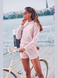 Short décontracté short au style universitaire, couleur rose, taille 34/36, marque LASCANA - helline