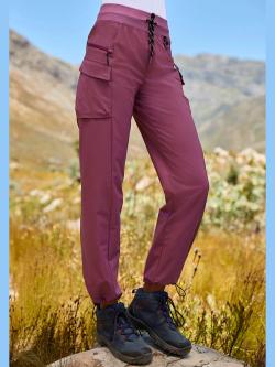 Pantalon de trekking facile à enfiler, couleur violet, taille 48, marque LASCANA ACTIVE - helline