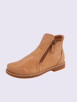 Bottines cuir nappa de vache, couleur marron, taille 37 - helline