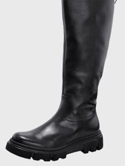 Bottes en cuir nappa d'agneau et de mouton ou cuir nappa de veau, coleur noir - HELLINE