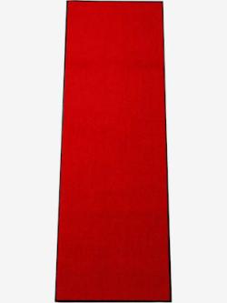 Paillasson rectangulaire, couleur : rouge moyen uni, taille 60x180 cm, marque helline home, 100% polyamide - helline