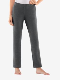 Pantalon en flanelle taille élastique, coleur anthracite chiné - HELLINE