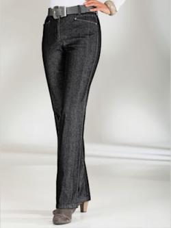 Jean droit effet ventre plat, couleur noir, taille 48, marque Cosma - helline