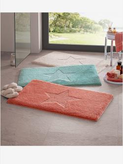 Tapis de bain polyester facile à entretenir, couleur : marron clair uni, taille 80x150 cm, marque helline home, 100% polyester - helline