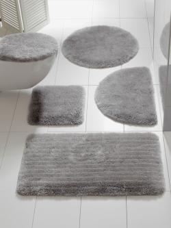 Tapis de bain acrylique facile d'entretien, couleur : gris clair uni, taille 47x50 cm - 45x50 cm, marque helline home, 100% acrylique - helline