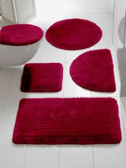 Tapis de bain acrylique facile d'entretien, couleur : rouge foncé uni, taille 50x80 cm, marque helline home, 100% acrylique - helline