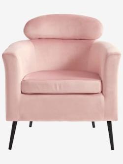 Fauteuil style rétro tendance, couleur rose - HELLINE