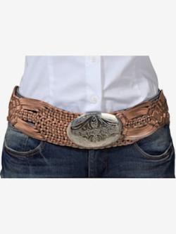 Ceinture cuir vachette de qualité, coleur taupe - HELLINE