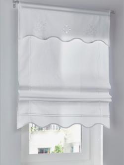 Joli store-bateau, couleur blanc, taille 130x100 cm, marque helline home - helline
