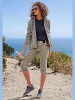 Legging corsaire pantalon de randonnée sportif en matière élastique, couleur marron, taille 44, marque Vivance active - helline