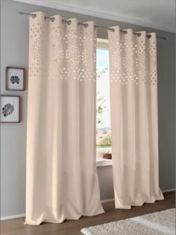 Rideau particulièrement séduisant, couleur couleur ivoire, taille 145x135 cm, marque helline home - helline