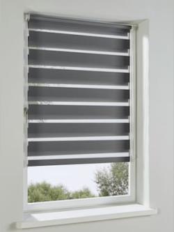 Double enrouleur légère transparence jusqu'à l'opacité, coleur gris - HELLINE