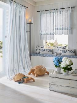 Rideaux, Bande multifonction, couleur : couleur ivoire clair à motifs, taille 145x140 cm, marque helline home, 100% polyester - helline