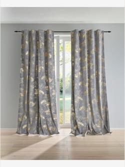 Rideau bavolet opaque, couleur gris, taille 145x140 cm, marque helline home - helline