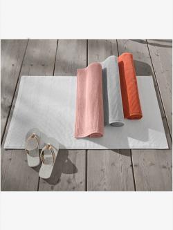 Tapis de bain pur coton, couleur : couleur ivoire moyen uni, taille 60x100 cm, marque helline home, 100% coton - helline