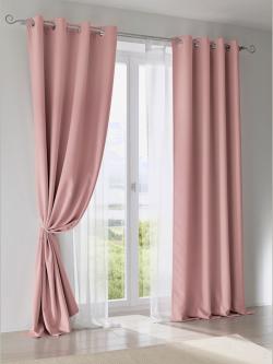 Rideau opacité, couleur rose, taille 175x135 cm, marque helline home - helline