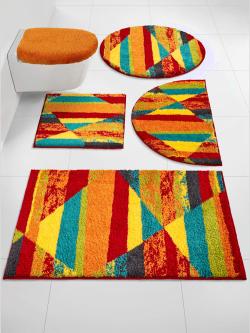 Tapis de bain acrylique facile d'entretien, couleur orange, taille 50x80 cm, marque helline home - helline