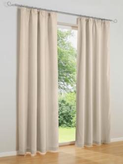 Rideau, Cordon universel, couleur : marron clair uni, taille 145x140 cm, marque helline home, 100% polyester - helline