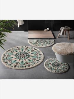 Tapis de bain acrylique facile d'entretien, couleur couleur ivoire, taille 47x50 cm - Ø50 cm, marque helline home - helline