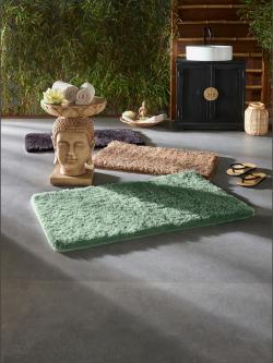 Tapis de bain 100% acrylique, couleur bleu, taille 47x50 cm - 45x50 cm, marque helline home - helline