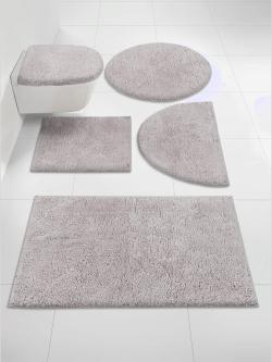 Tapis de bain pur coton, couleur : gris moyen uni, taille 50x80 cm, marque helline home, 100% coton - helline