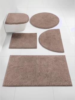 Tapis de bain pur coton, couleur : marron moyen uni, taille 45x50 cm, marque helline home, 100% coton - helline
