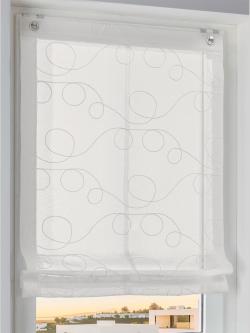 Store-bateau avec broderie, couleur blanc, taille 130x60 cm, marque helline home - helline