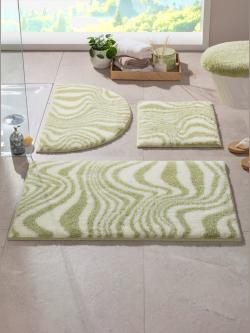 Tapis de bain acrylique facile d'entretien, couleur : vert moyen uni, taille 45x50 cm, marque helline home, 100% acrylique - helline