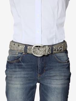 Ceinture cloutée tendance, couleur couleur argent, taille 75 - helline