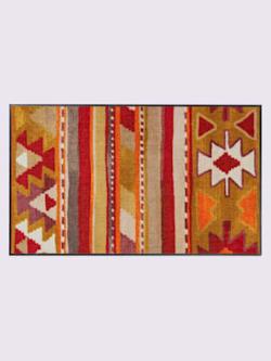 Paillasson pour intérieur et zone extérieure couverte, coleur terre cuite à motifs - HELLINE