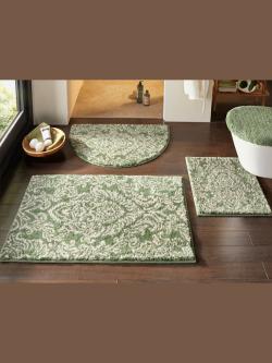 Tapis de bain, couleur : vert moyen uni, taille 60x100 cm, marque helline home, 100% acrylique - helline