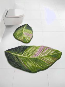 Tapis de bain acrylique facile d'entretien, couleur : vert moyen uni, taille 80x150 cm, marque helline home, 100% acrylique - helline